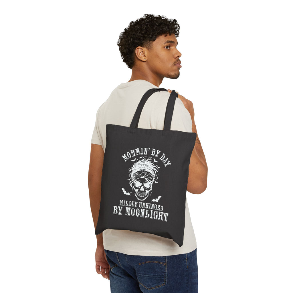 Tote Bag — “Mommin’ By Day, Mildly Unhinged By Moonlight” Skull Tote
